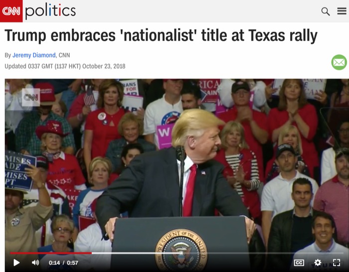 Trump embraces 'nationalist' title at Texas rally
