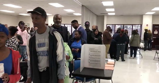 Georgia voters wait hours after county mistakenly installs only three machines at polling site